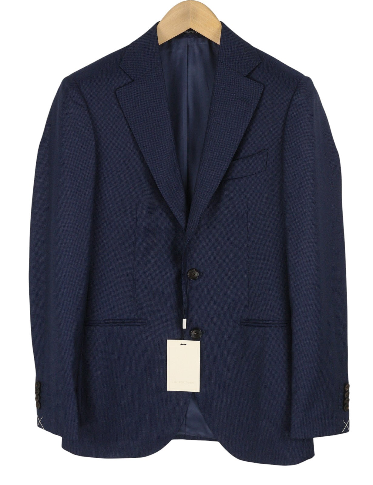 SUITSUPPLY La Spalla Sienna Int Men Suit UK36R W31 Blue Patterned Wool 2PC