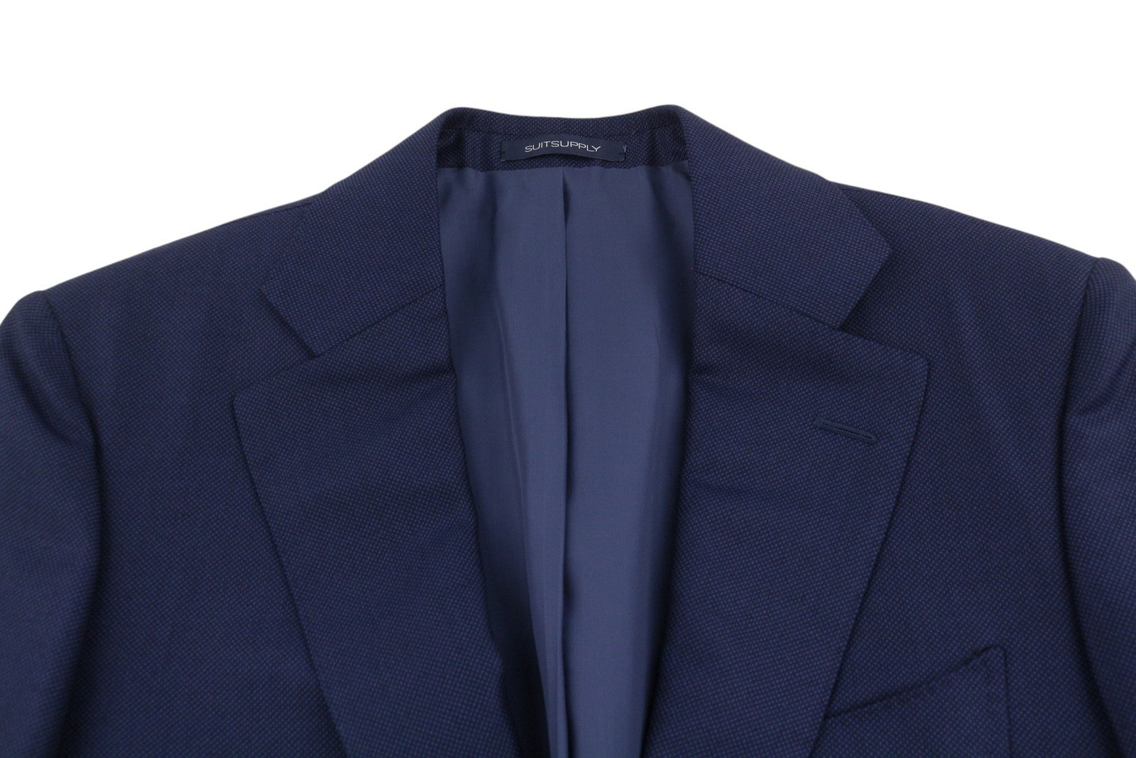 SUITSUPPLY La Spalla Sienna Int Men Suit UK36R W31 Blue Patterned Wool 2PC