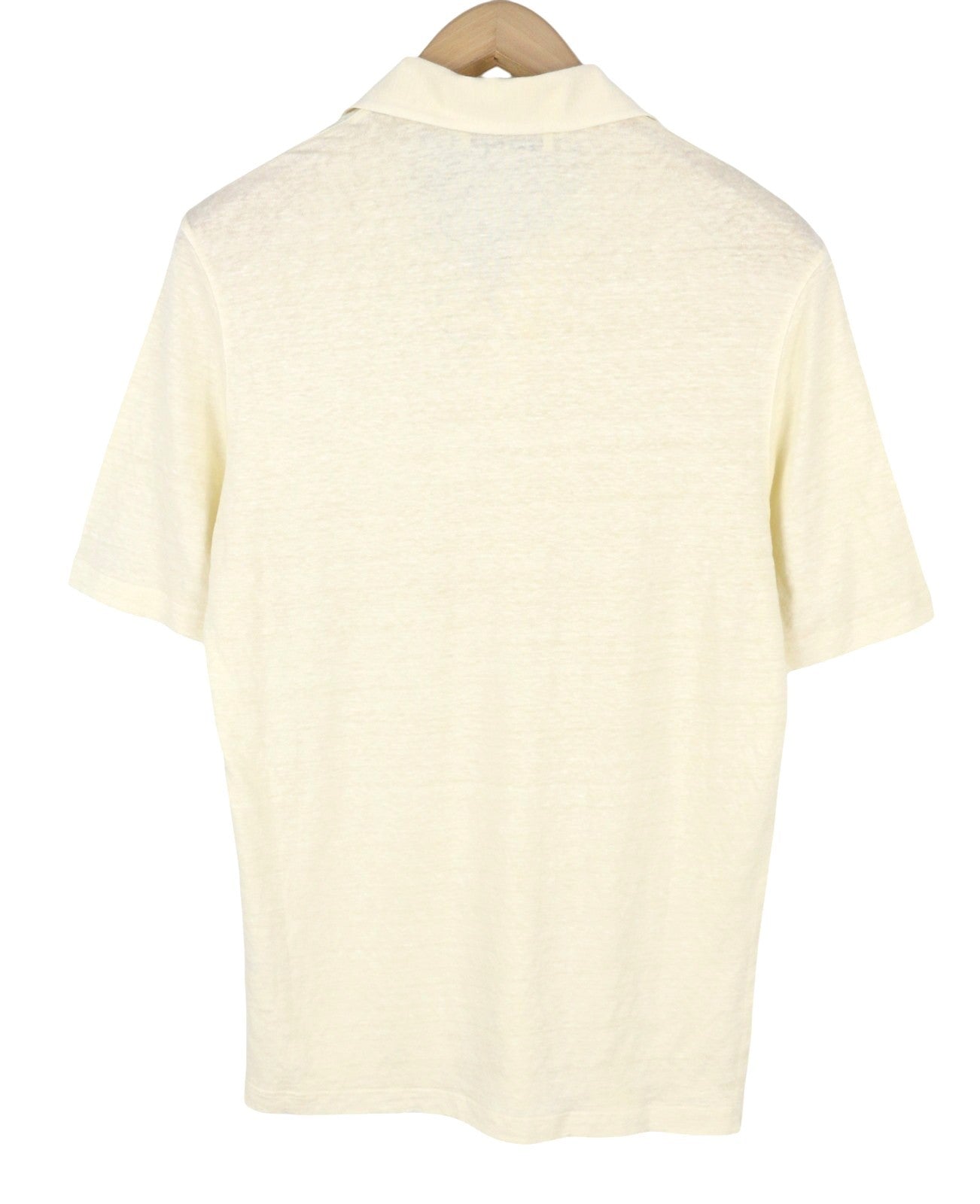 FILIPPO DE LAURENTIIS Men Polos IT46 XS Light Yellow Linen Blend Short Sleeved
