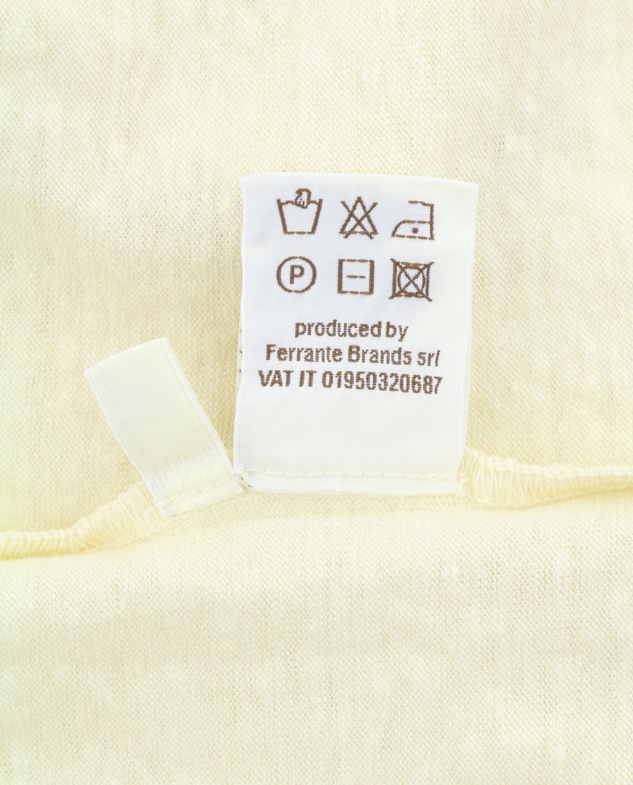 FILIPPO DE LAURENTIIS Men Polos IT46 XS Light Yellow Linen Blend Short Sleeved
