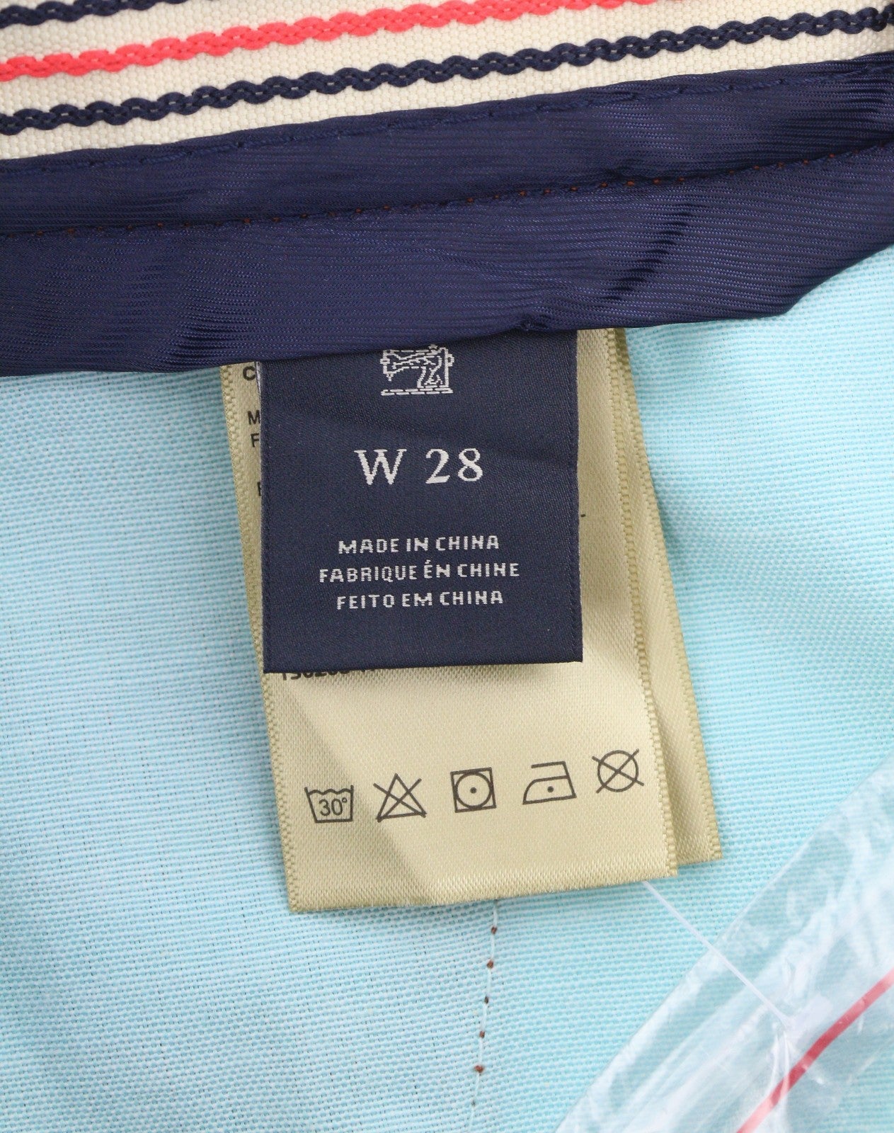 SCOTCH & SODA Men Shorts W28 Orange Leafs Striped Print Cotton Zip Fly Chino