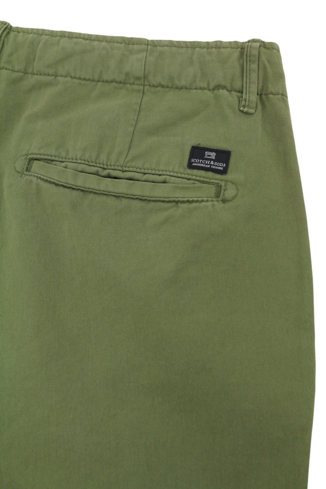 SCOTCH & SODA Men Shorts W30 Green Garment Dyed Zip Fly Chino
