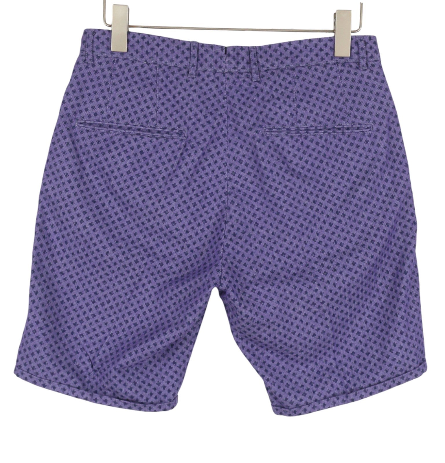 SCOTCH & SODA Men Shorts W32 Purple Patterned Turn Up Zip Fly Chino