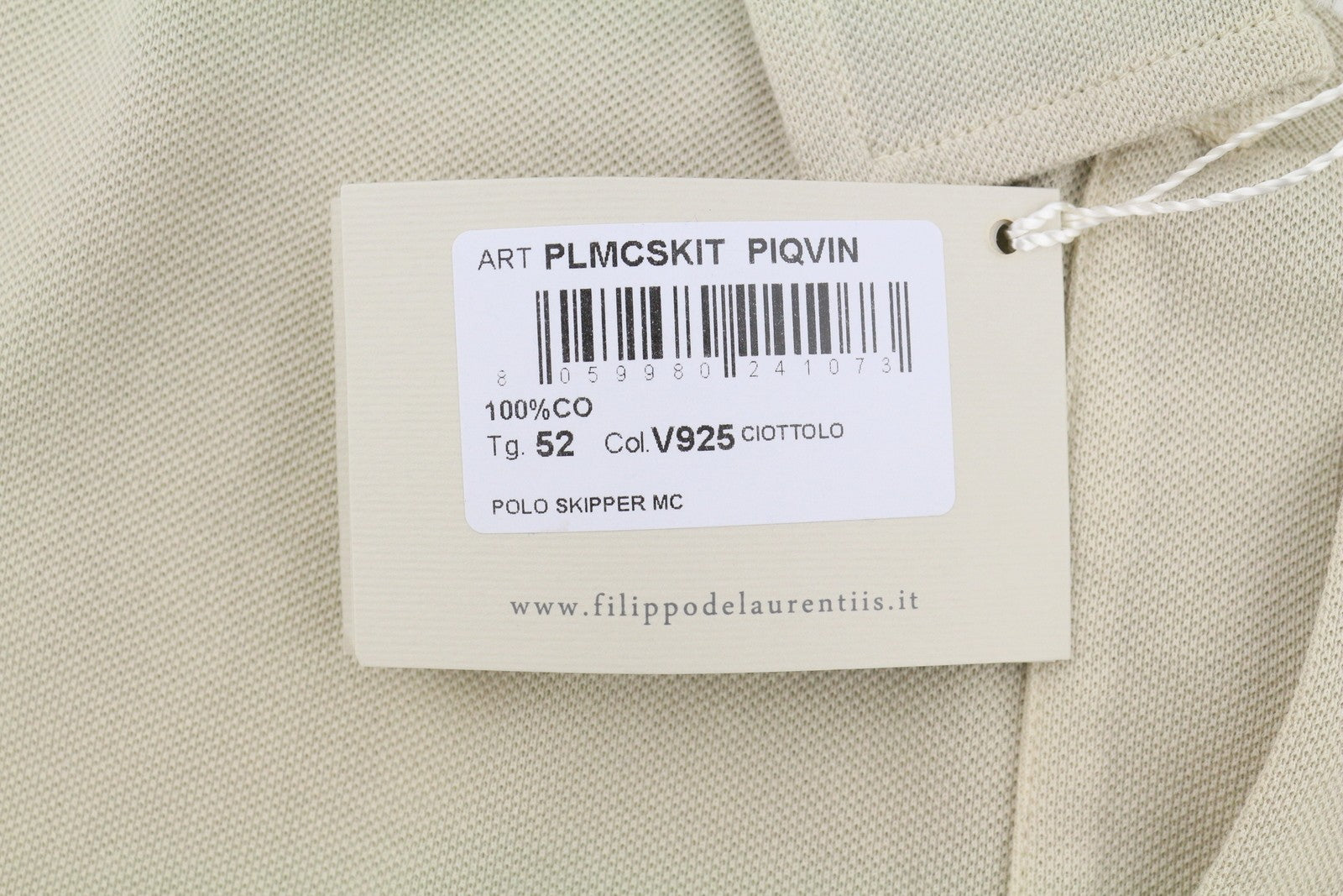FILIPPO DE LAURENTIIS Skipper Men Polos IT52 L Beige Cotton Short Sleeved