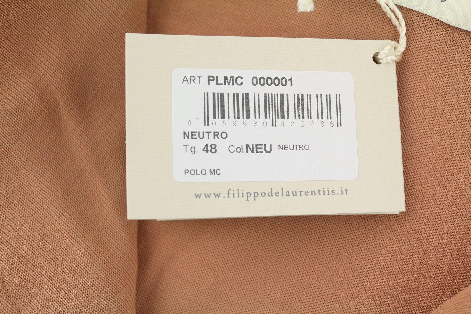 FILIPPO DE LAURENTIIS Men Polos IT48 S Brown Cotton Half Button Short Sleeve