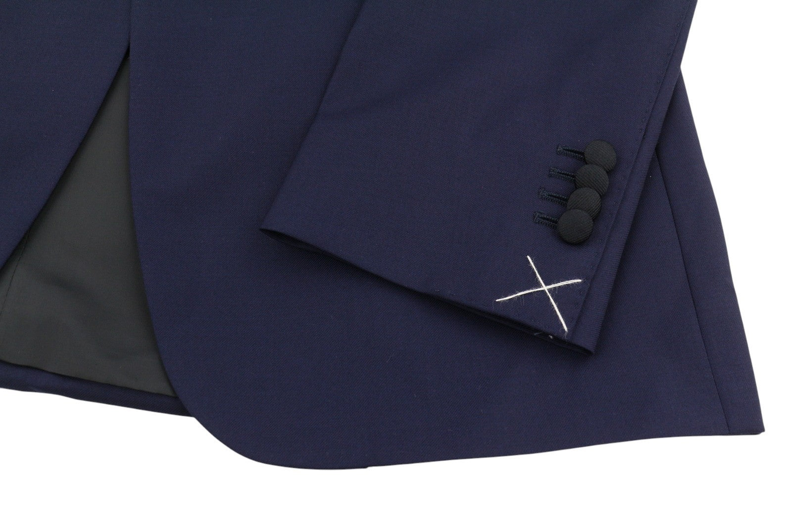 SUITSUPPLY Lazio Tuxedo FL Men Suit UK42L W36 Dark Blue Silk Wool Slim 3PC