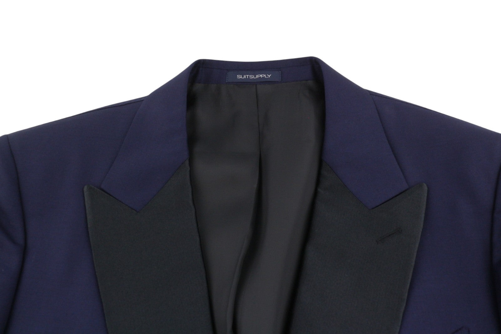 SUITSUPPLY Lazio Tuxedo FL Men Suit UK42L W36 Dark Blue Silk Wool Slim 3PC