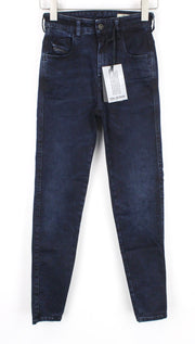 DIESEL Slandy-High 082AU Women Jeans W24/L32 Dark Blue Stretch Super Skinny