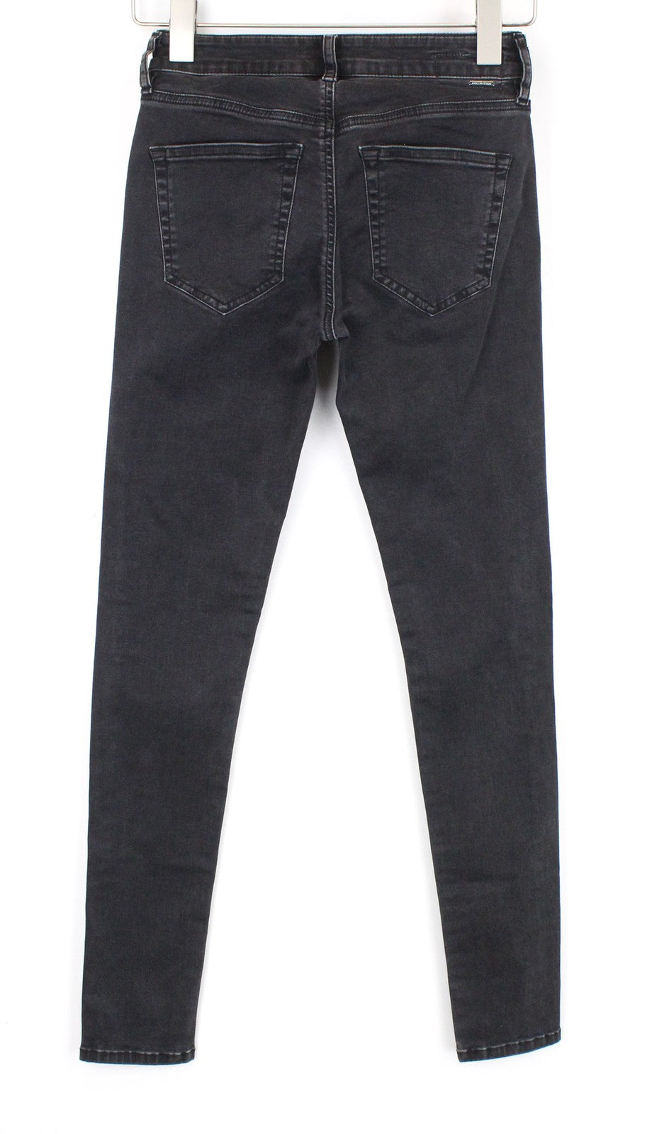 DIESEL Slandy 0680I Women Jeans W24/L32 Grey Stretch Super Slim Skinny Zip-Fly