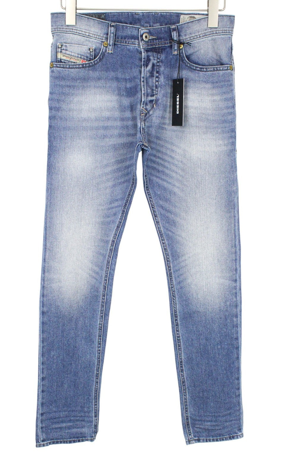 DIESEL Tepphar 0842H Men Jeans W27/L32 Blue Stretch Slim Carrot Fit Buttoned