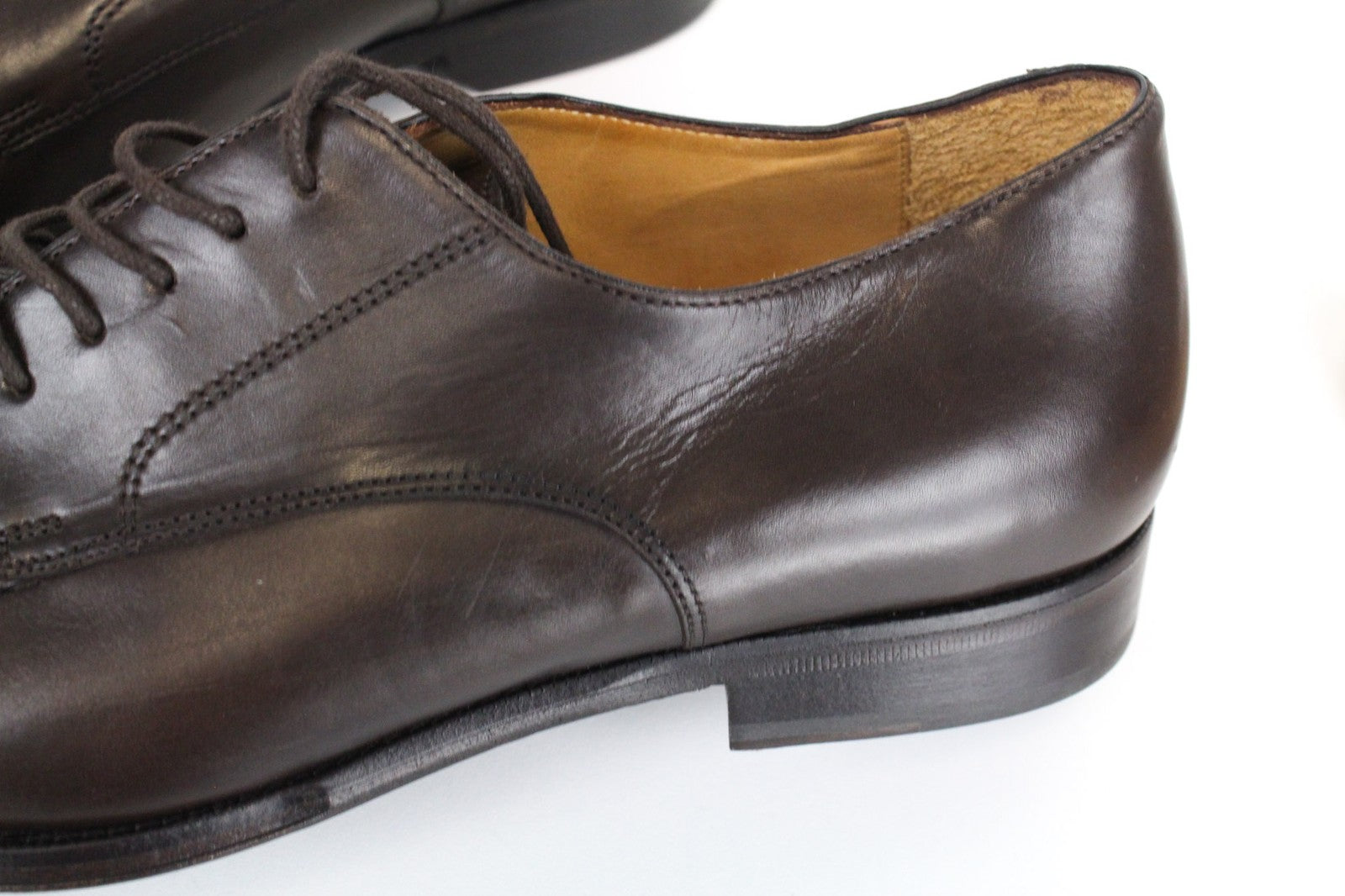 SUITSUPPLY Men Formal Shoes EU43/UK9 Dark Brown Leather Lace-Up Derby Classic