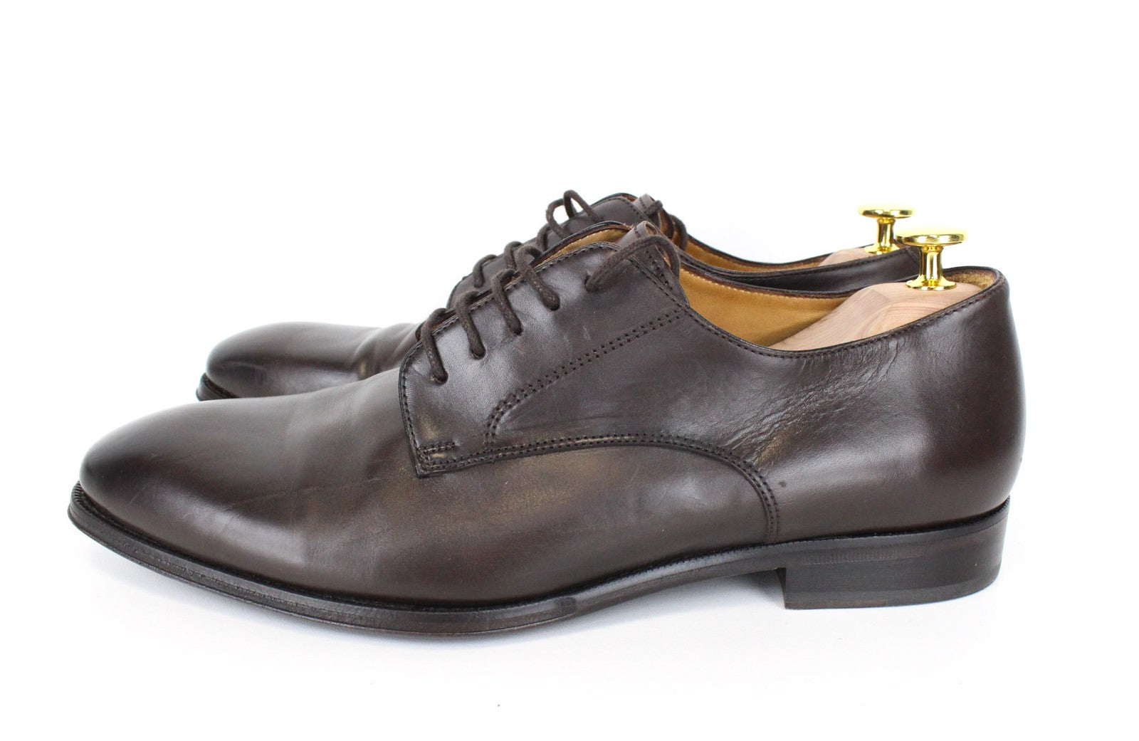 SUITSUPPLY Men Formal Shoes EU43/UK9 Dark Brown Leather Lace-Up Derby Classic