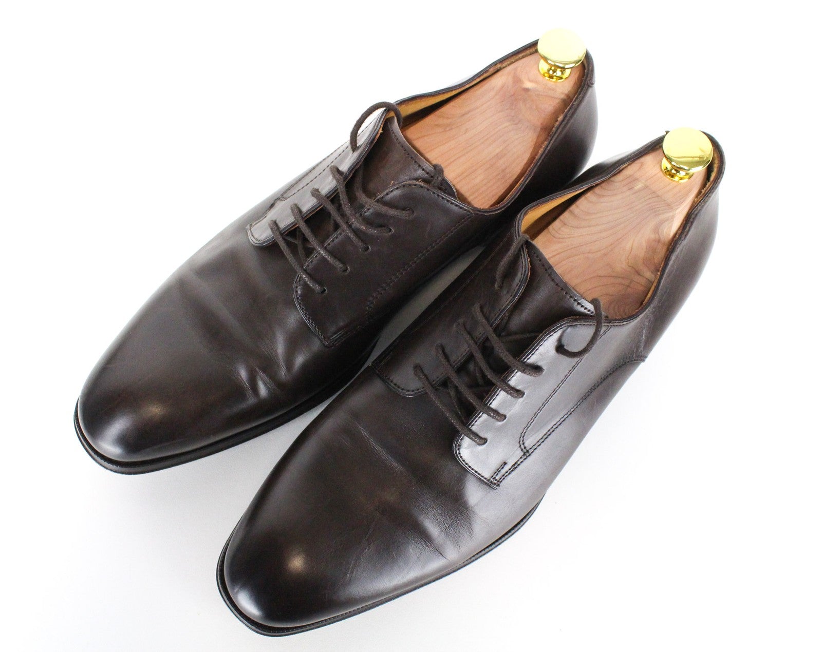SUITSUPPLY Men Formal Shoes EU43/UK9 Dark Brown Leather Lace-Up Derby Classic