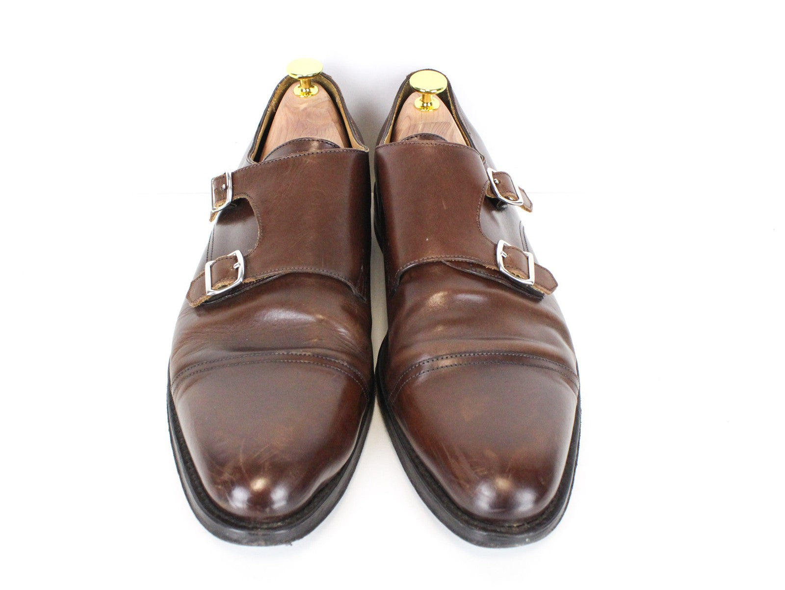 SUITSUPPLY Men Formal Shoes EU42.5/UK8.5 Brown Calf Leather Double Monk Strap