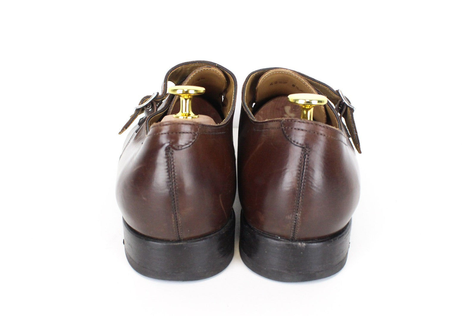 SUITSUPPLY Men Formal Shoes EU42.5/UK8.5 Brown Calf Leather Double Monk Strap