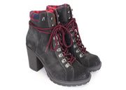 REPLAY Women Shoes EU36/UK3.5 Brown Suede Leather High-Heeled Lace-Up Ankle