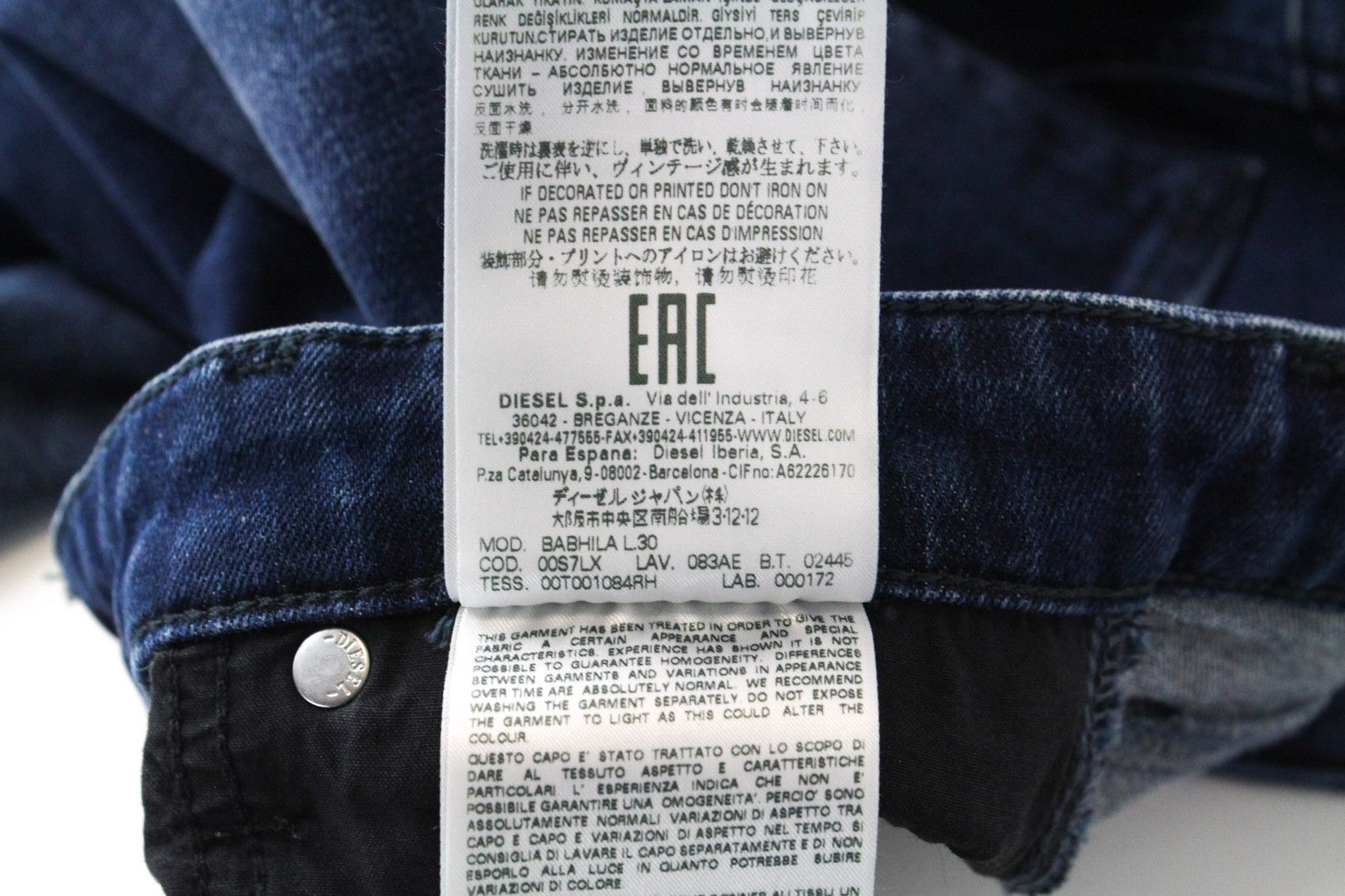 DIESEL Babhila 083AE Women Jeans W24/L30 Dark Blue Stretch Slim Skinny Fitted