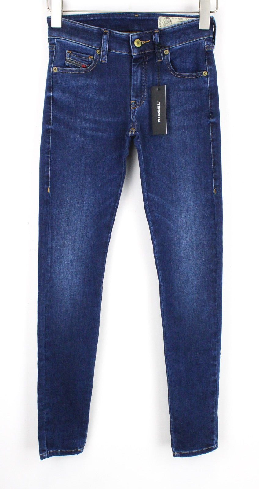 DIESEL Slandy-Low R98AJ Women Jeans W25/L32 Blue Stretch Super Slim Skinny Fit