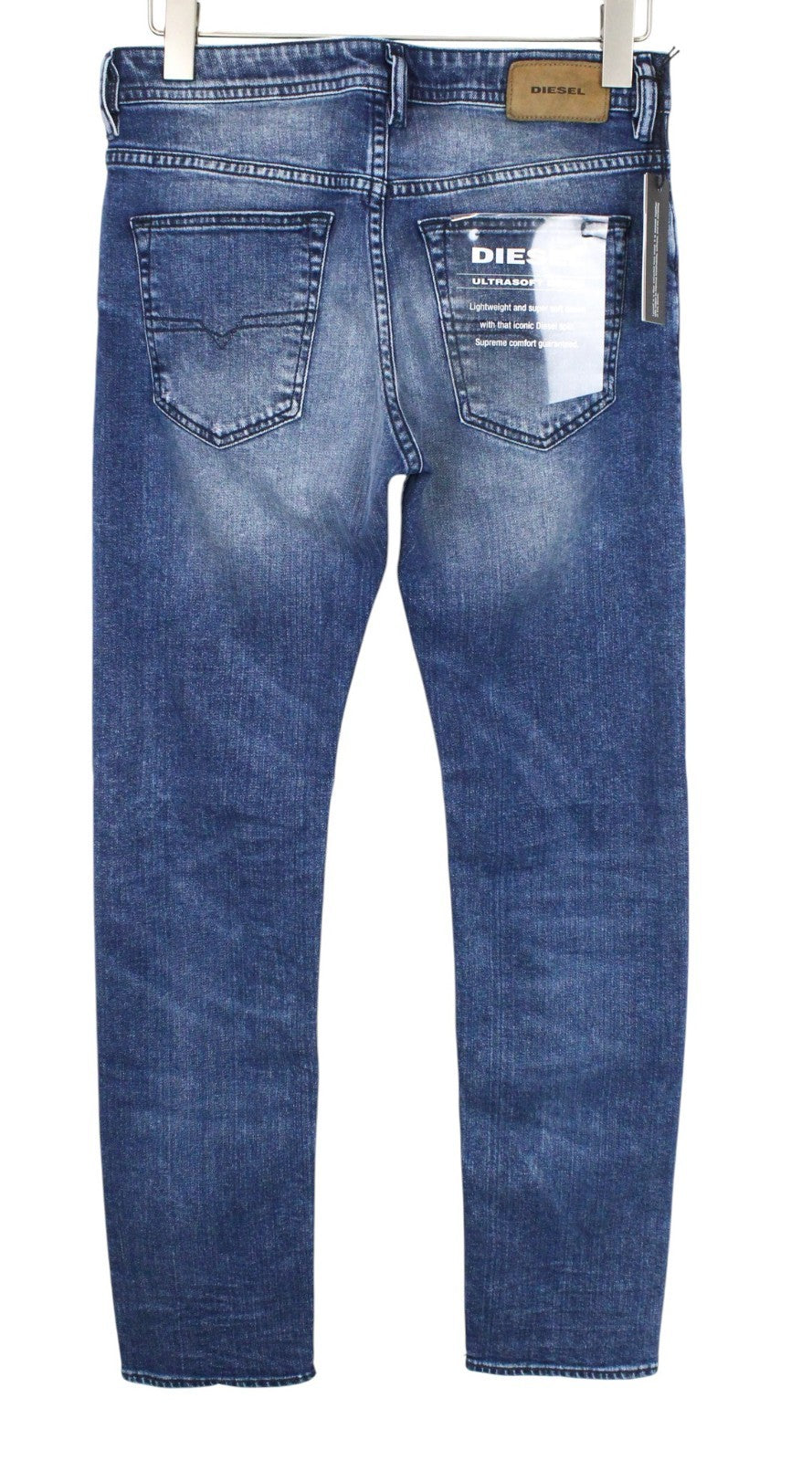 DIESEL Buster 081AQ Men Jeans W29/L32 Distress Blue Stretch Regular Slim Taper