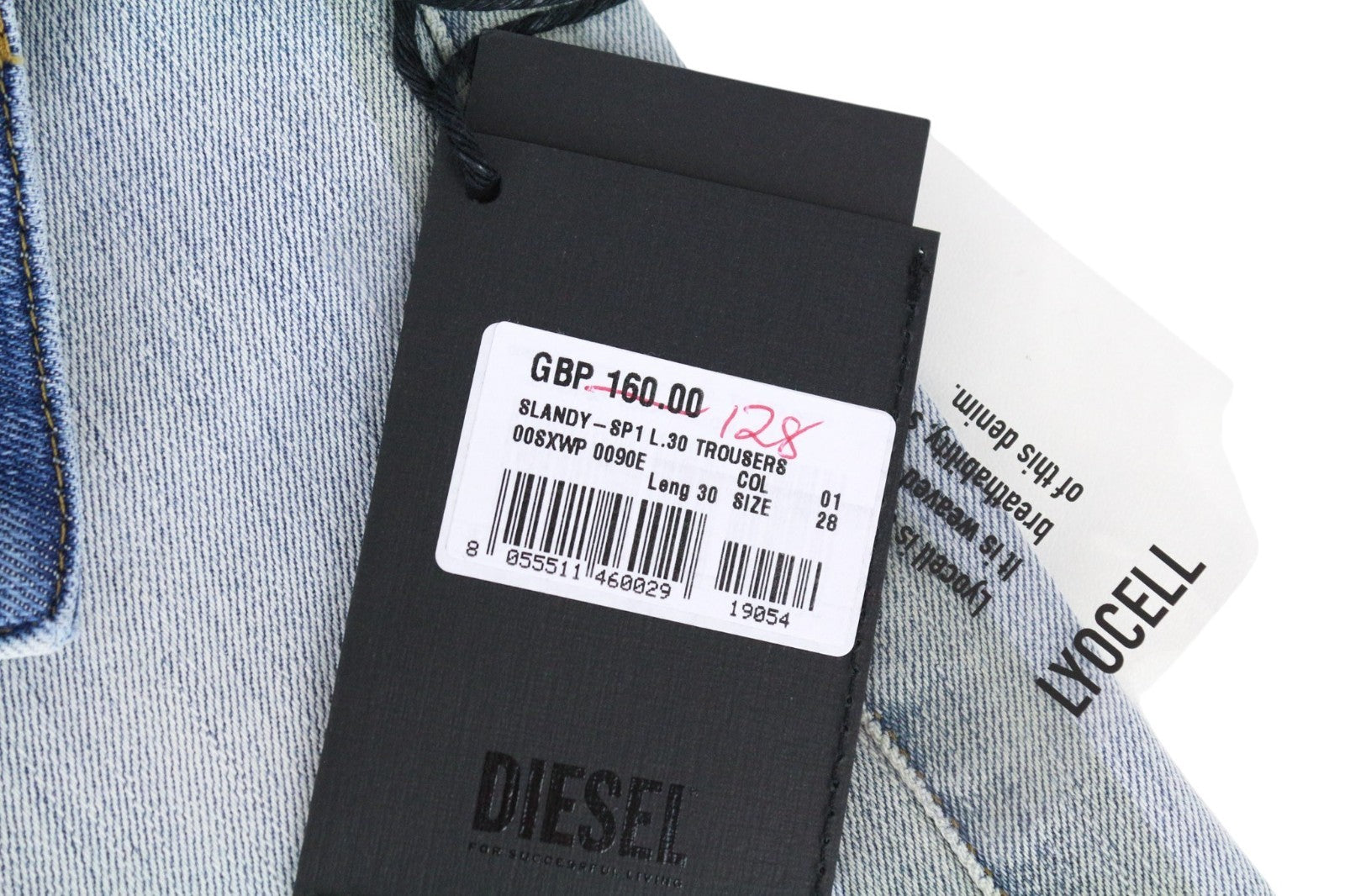 DIESEL Slandy-SP1 0090E Women Jeans W28/L30 Blue Super Slim Skinny Fit Stretch