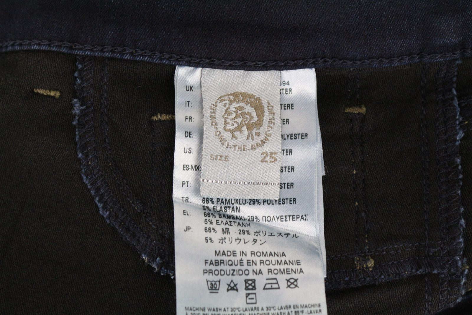 DIESEL Livier 0881B Women Jeans W25 Jegging Blue Super Slim Stretch Low Waist