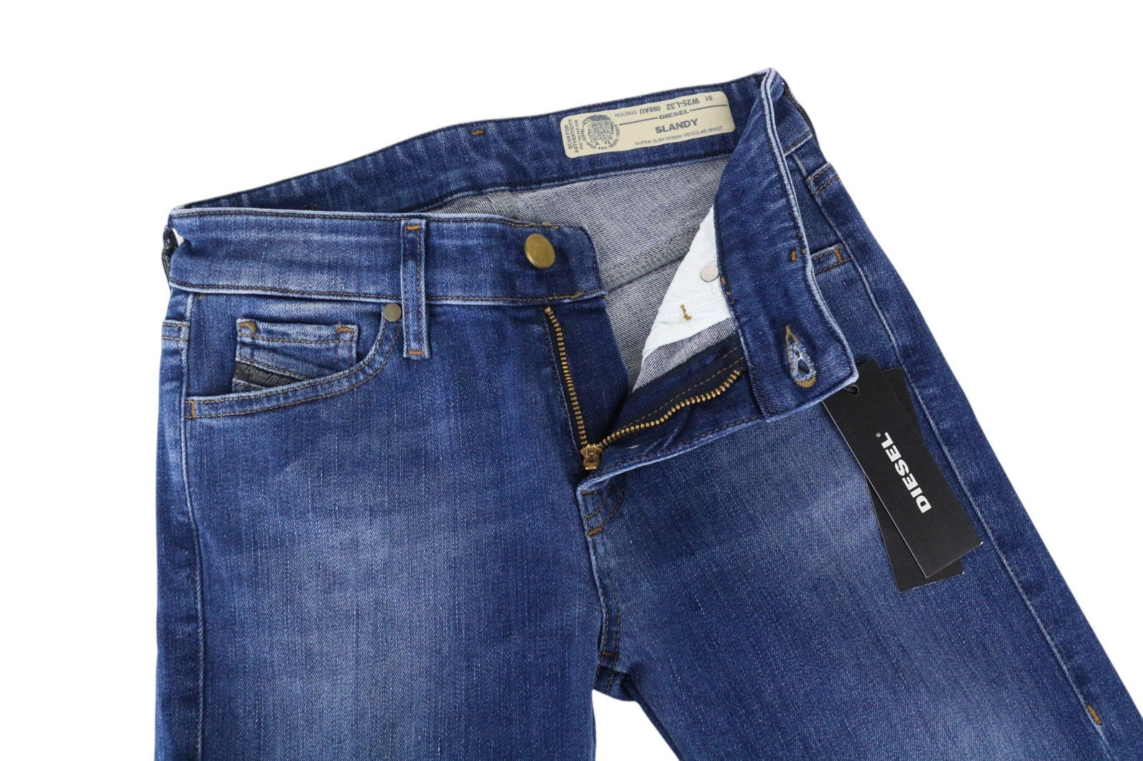 DIESEL Slandy 088AU Women Jeans W25/L32 Blue Super Slim Skinny Fit Stretchy