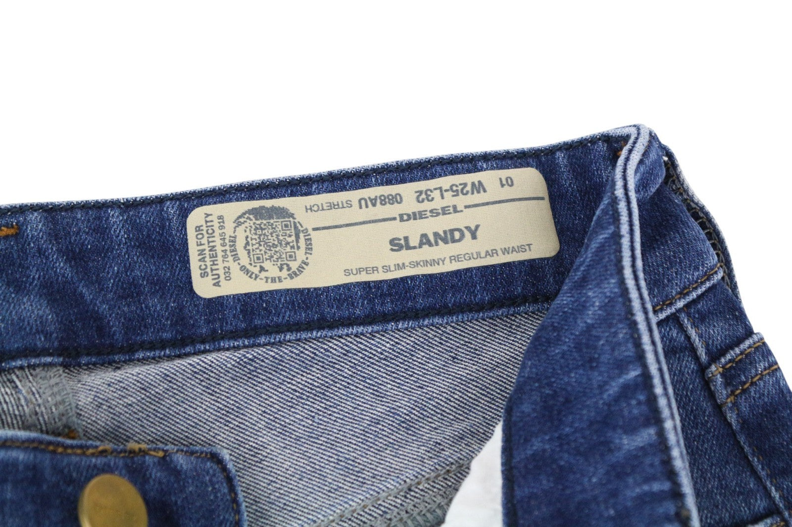 DIESEL Slandy 088AU Women Jeans W25/L32 Blue Super Slim Skinny Fit Stretchy