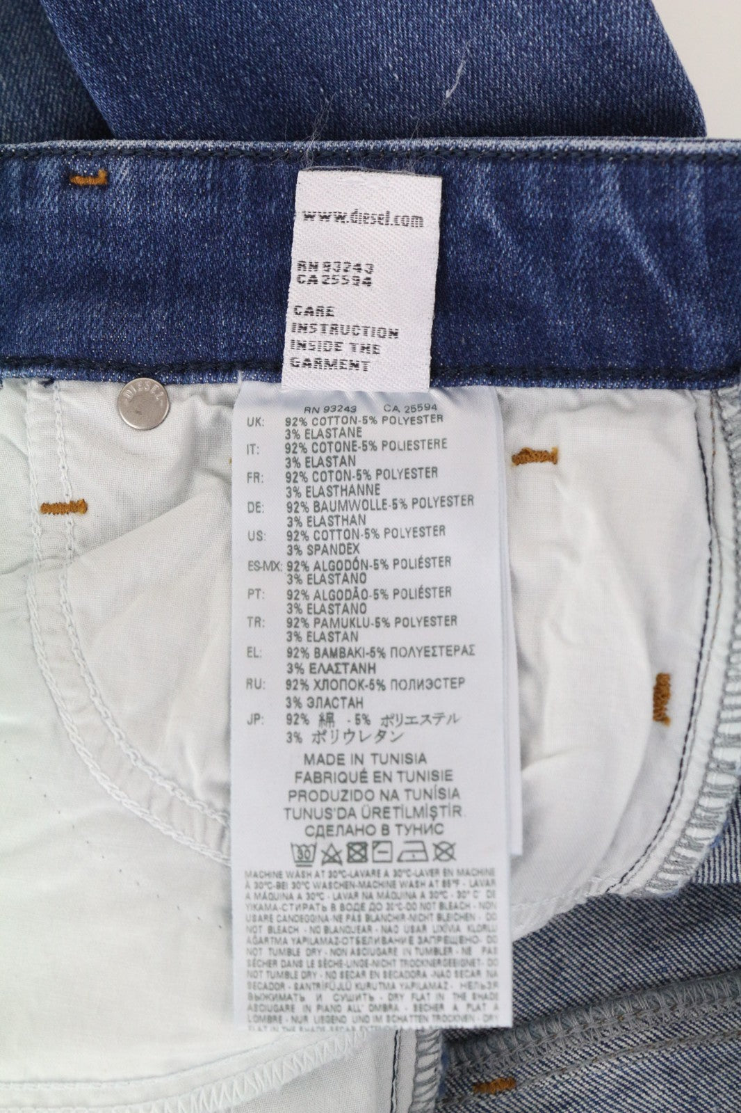 DIESEL Slandy 088AU Women Jeans W25/L32 Blue Super Slim Skinny Fit Stretchy