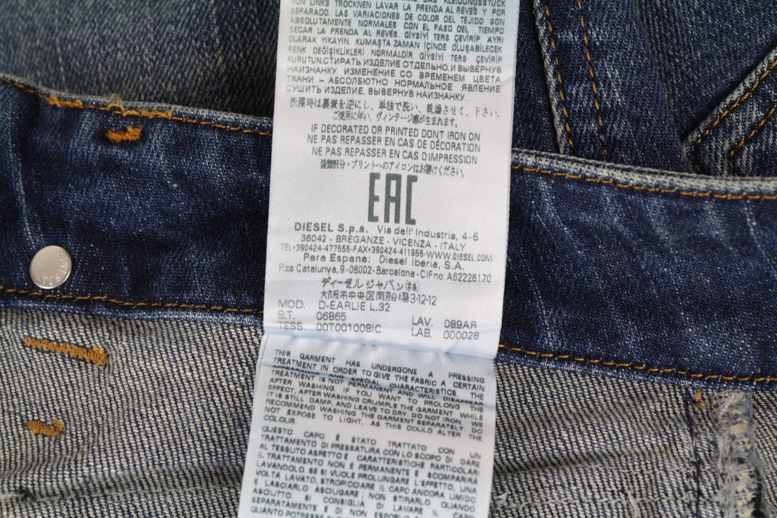 DIESEL D-Earlie 089AR Women Jeans W26/L32 Mid Blue Slim Fit High Waist Stretch