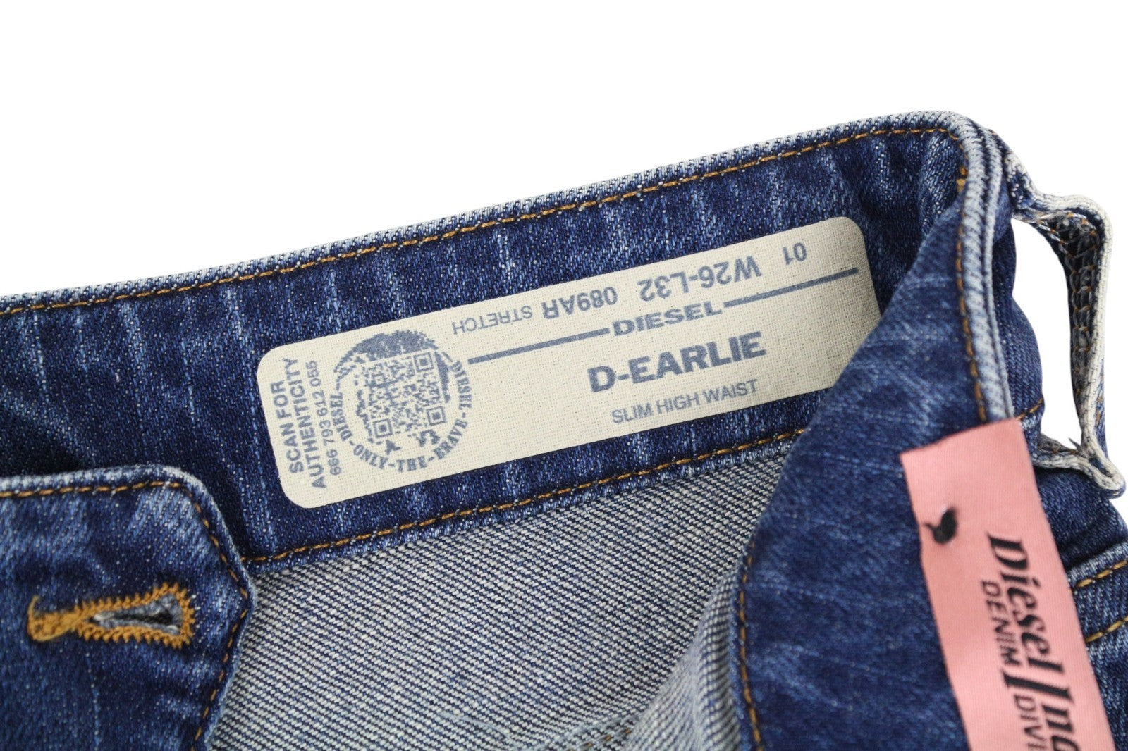 DIESEL D-Earlie 089AR Women Jeans W26/L32 Mid Blue Slim Fit High Waist Stretch