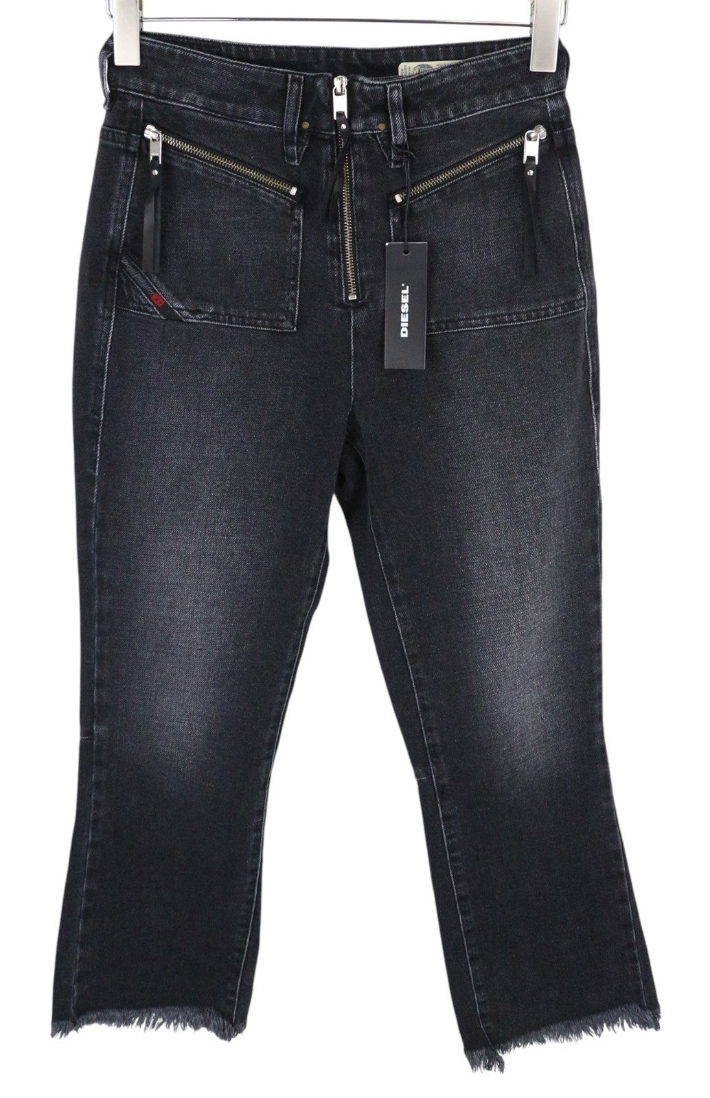 DIESEL D-Earlie 080AP Women Jeans W26/L30 Dark Grey Slim Fit Stretch High Waist