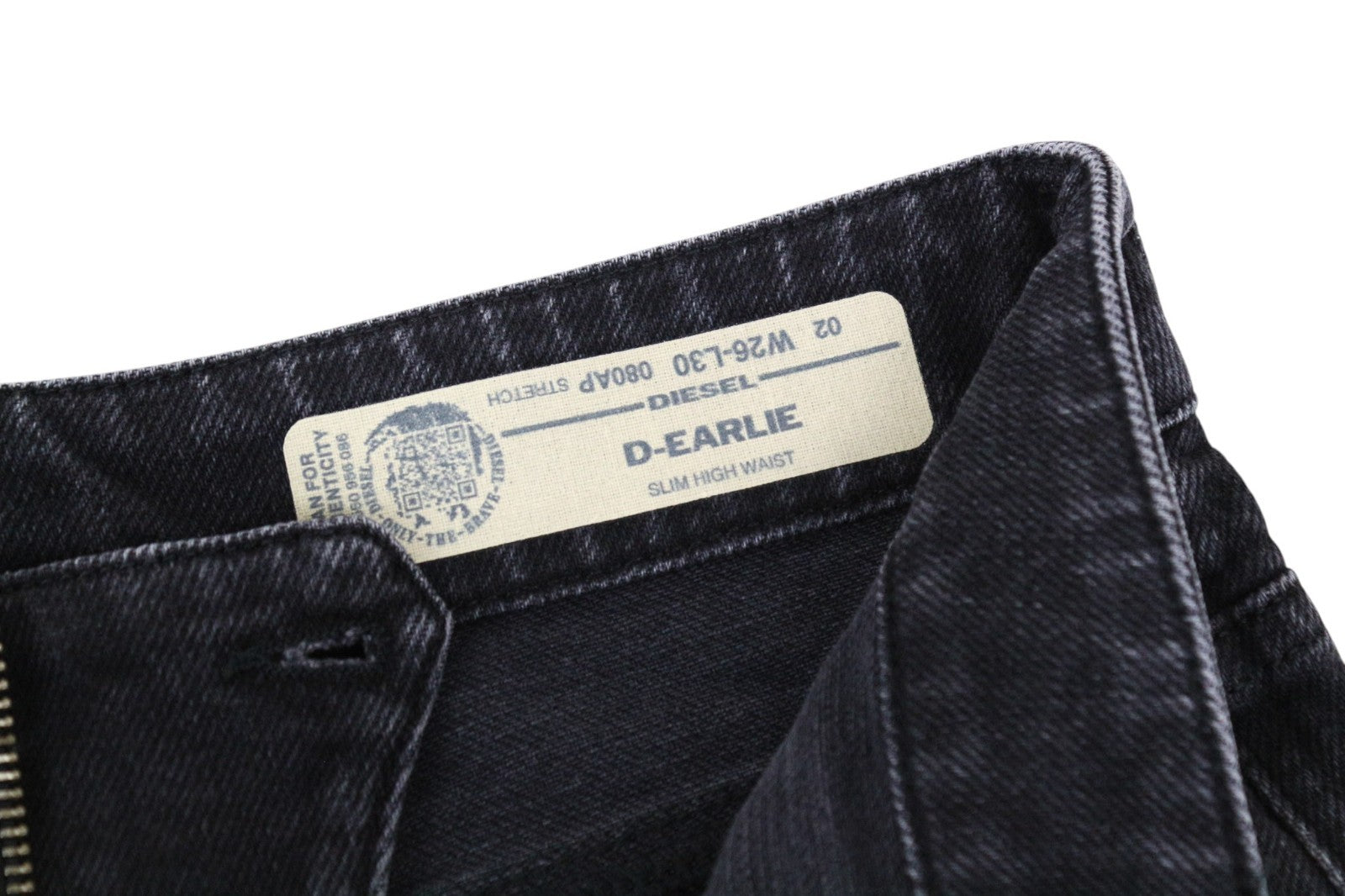 DIESEL D-Earlie 080AP Women Jeans W26/L30 Dark Grey Slim Fit Stretch High Waist