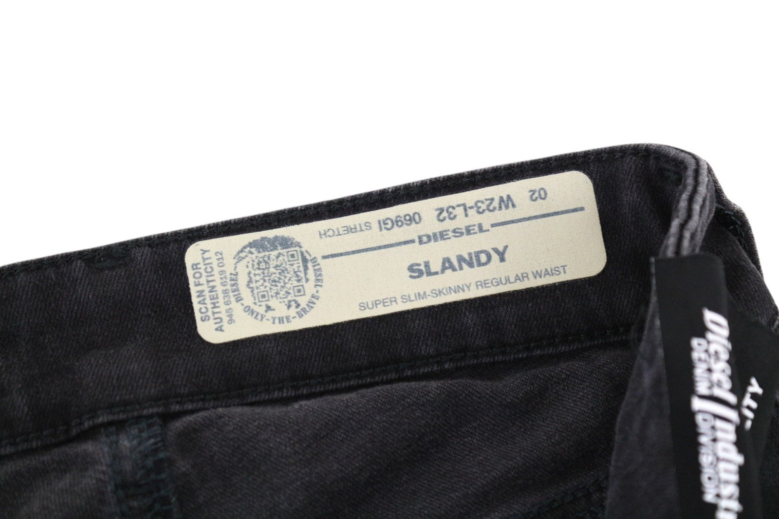 DIESEL Slandy 069GI Women Jeans W23/L32 Grey Super Slim Skinny Distress Stretch
