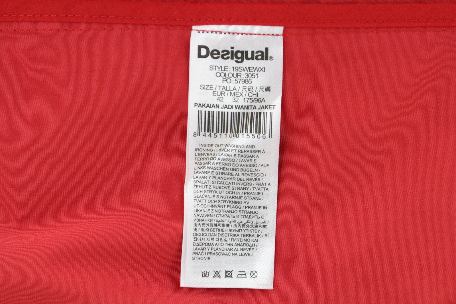 DESIGUAL Delphine Women Coat EU42 XL Red Floral Print Lined Melange Adjustable