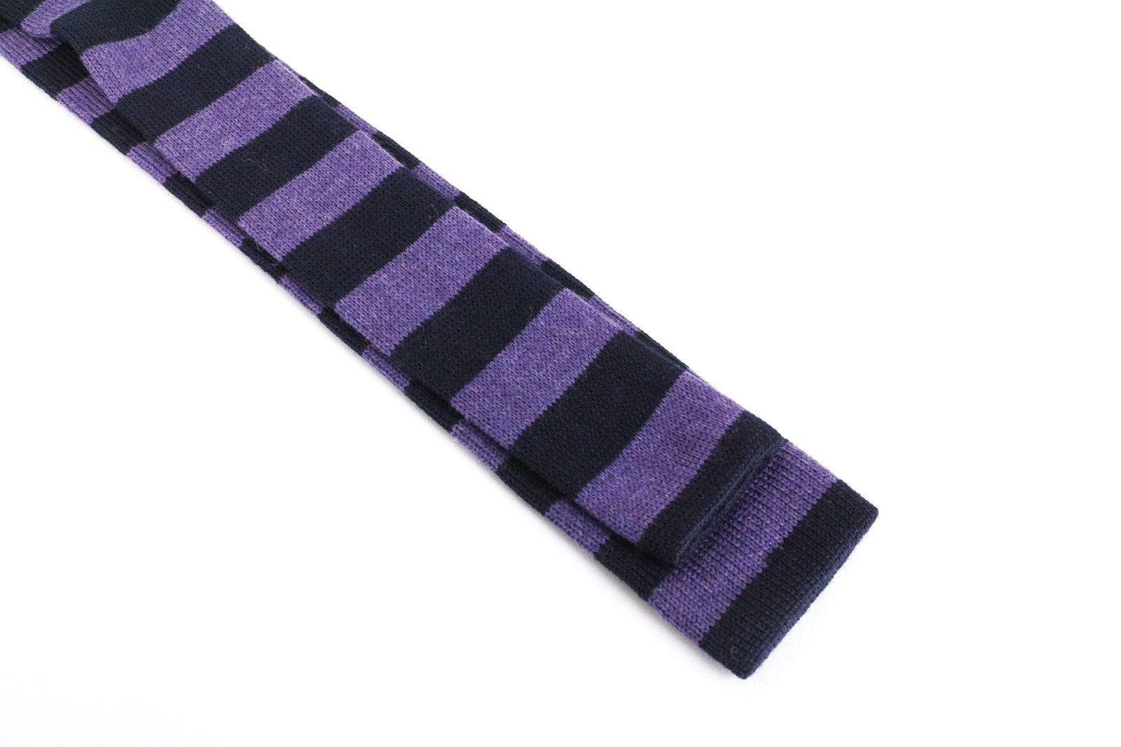 SUITSUPPLY Men Tie 150 x 6 cm Purple Pure Wool Knitted Striped Squared-End