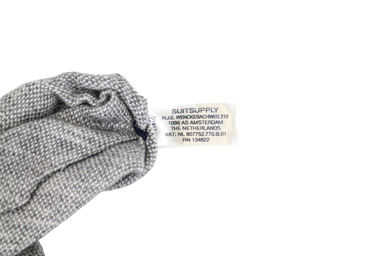 SUITSUPPLY Men Tie 150 x 8 cm Grey Wool Silk Pointed-End Classic Formal