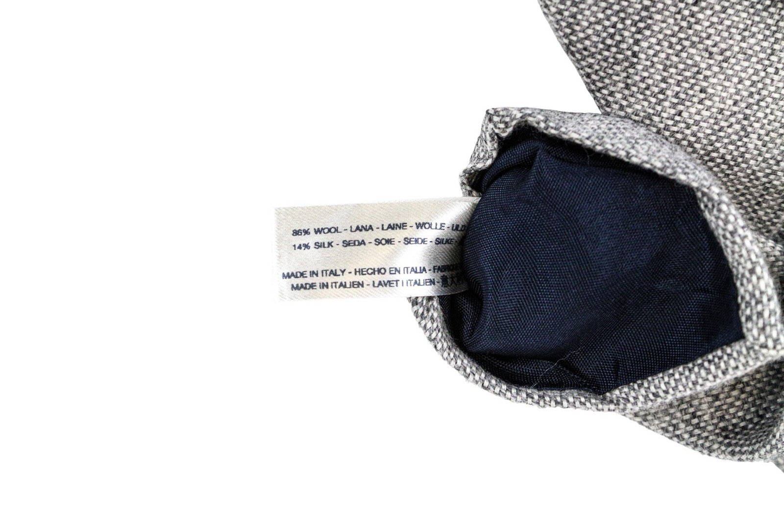 SUITSUPPLY Men Tie 150 x 8 cm Grey Wool Silk Pointed-End Classic Formal