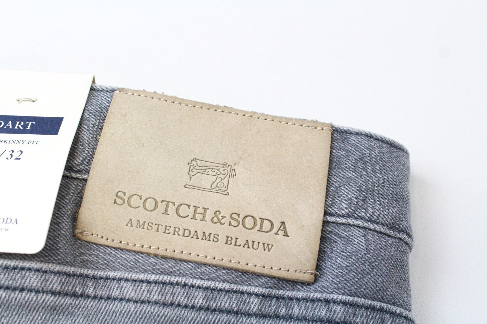 SCOTCH & SODA Dart Men Jeans W32/L32 Super Skinny Distressed Grey Washed