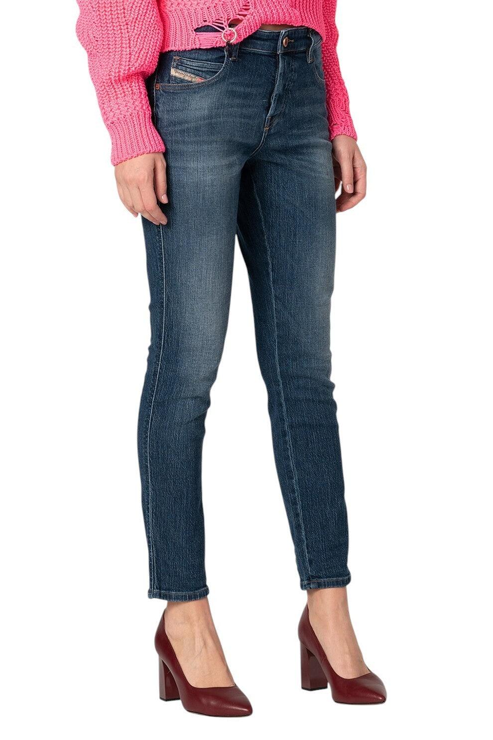 DIESEL Babhila 089AH Women Jeans W32/L30 Slim-Skinny Washed Blue Cotton Stretch