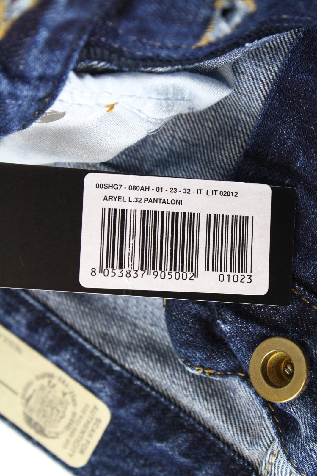 DIESEL Aryel 080AH Women Jeans W23/L32 Girls Straight Pure Cotton Blue Ripped