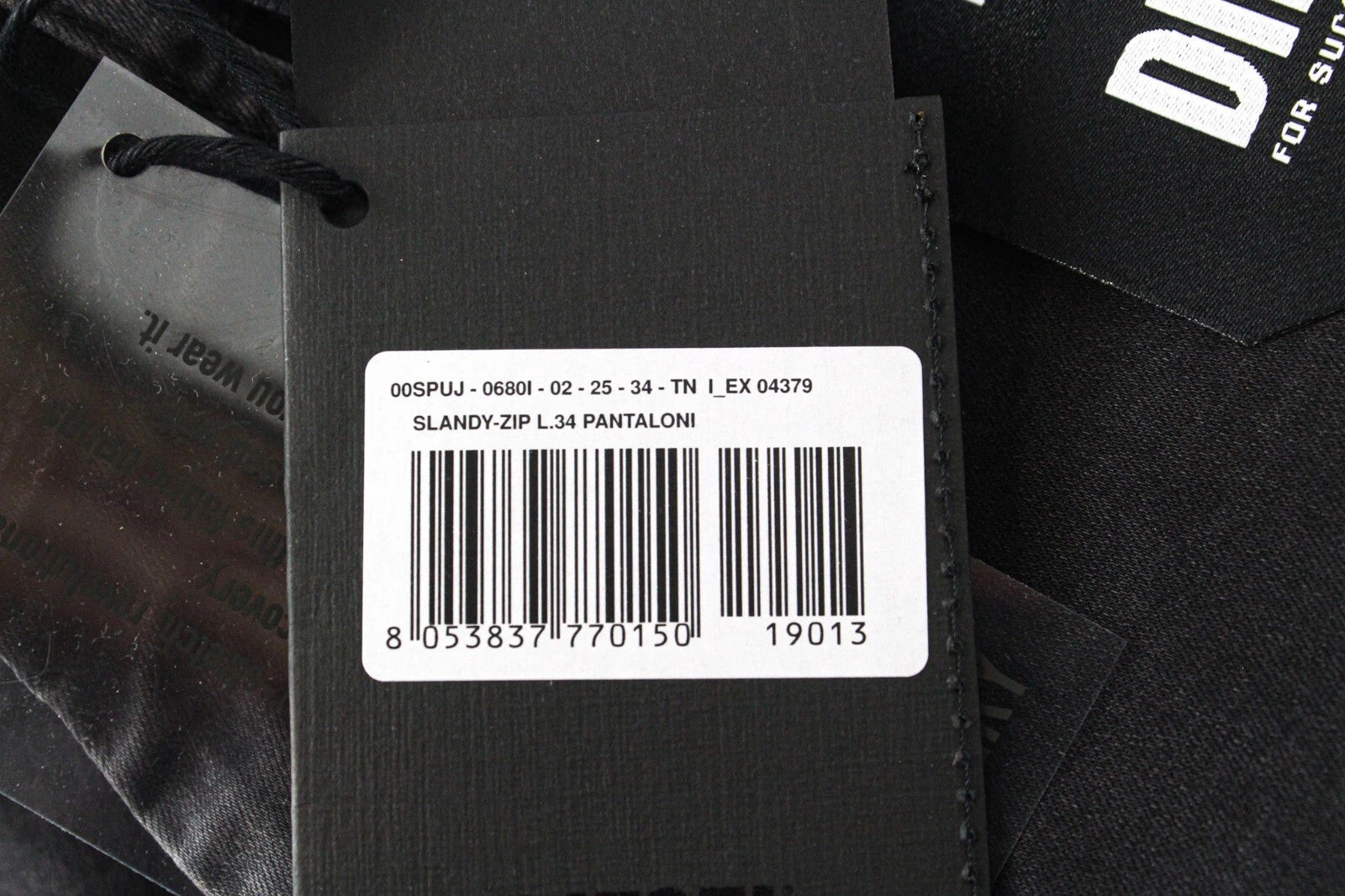 DIESEL Slandy-Zip 0680I Women Jeans W25/L34 Super Skinny Black Cotton Stretch