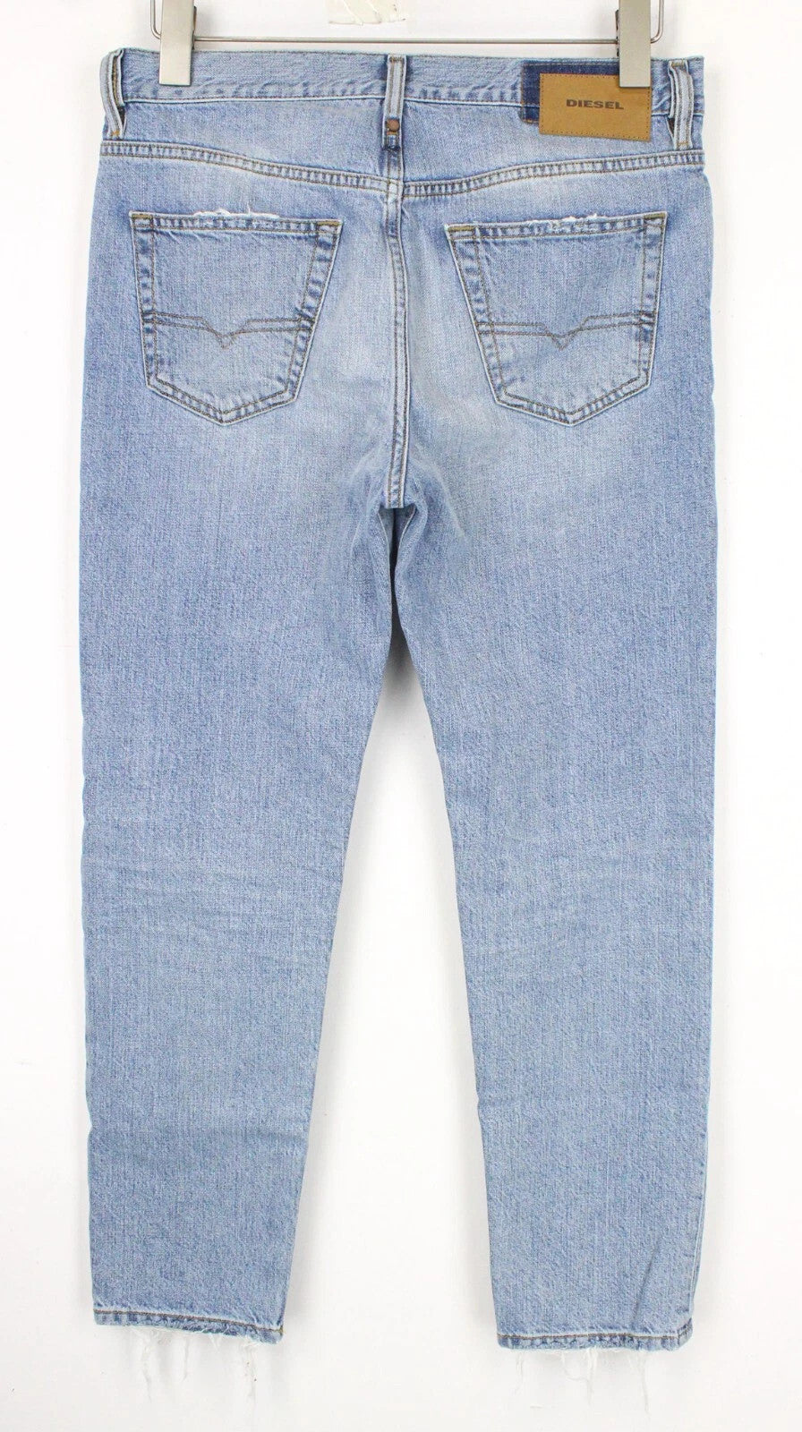 DIESEL Mharky 080AF Men Jeans W29/L30 Slim-Skinny Distressed Blue Pure Cotton