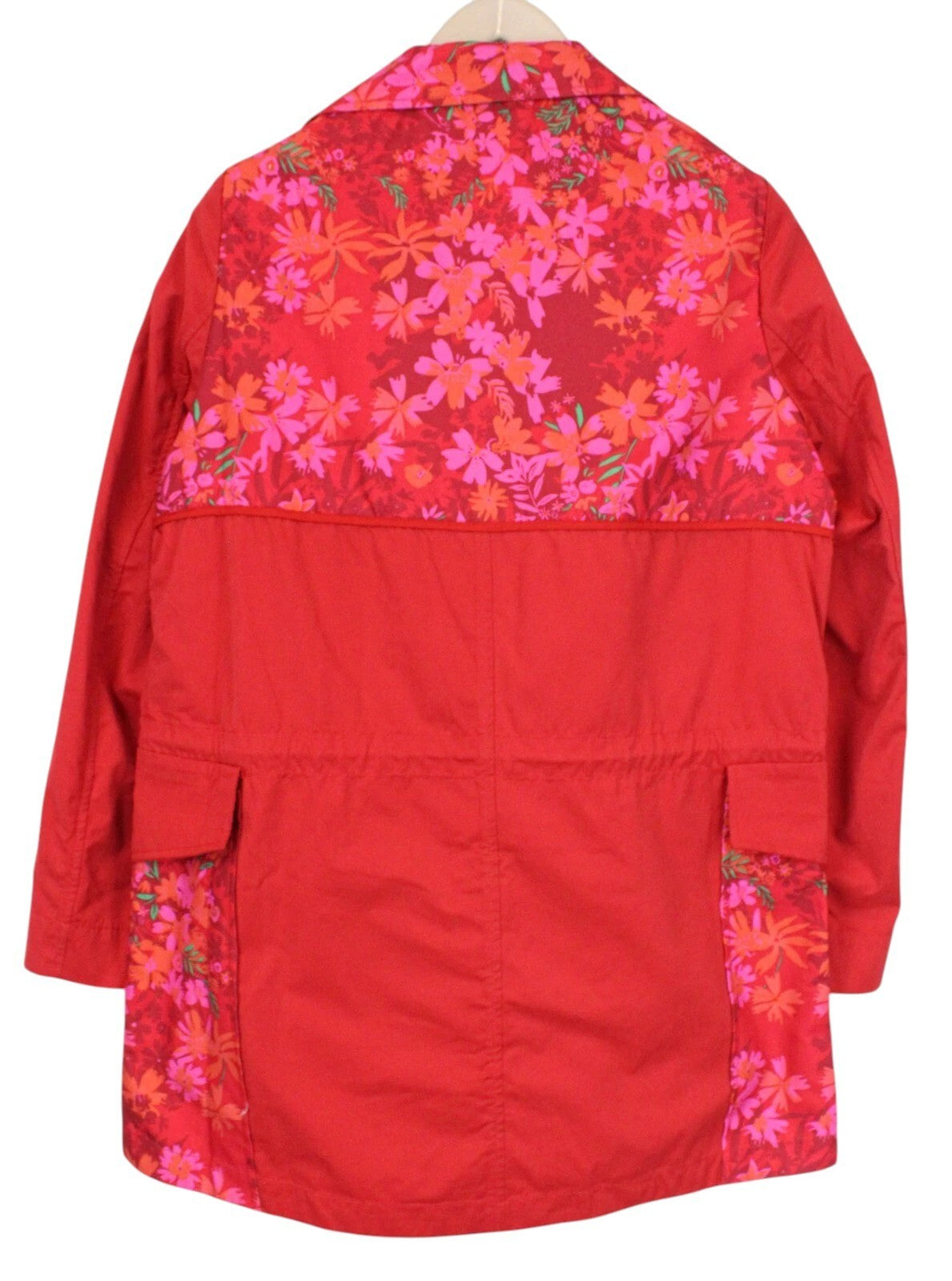 DESIGUAL Delphine Women Jacket UK10 M Red Cotton Blend Single-Breasted Snaps