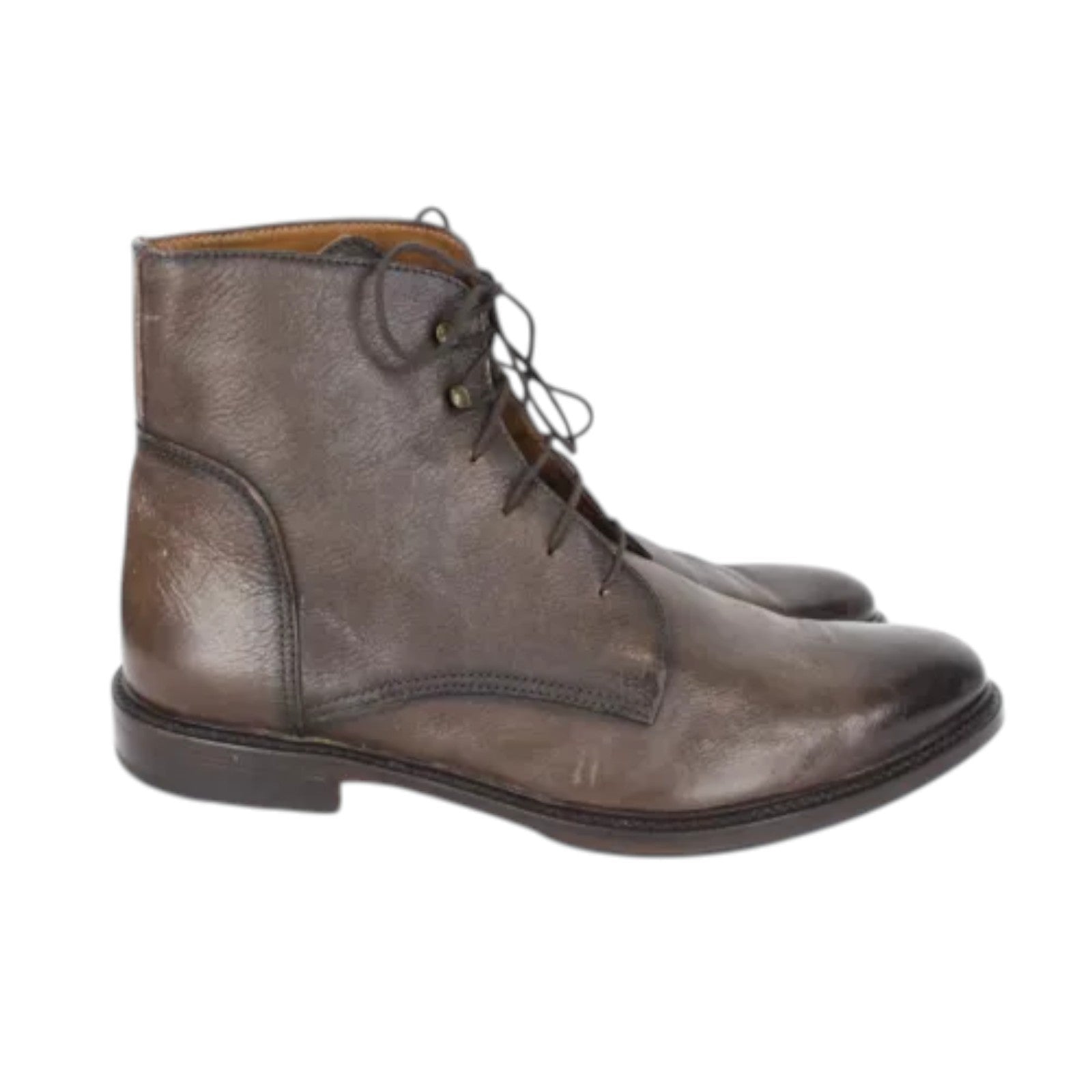 SUITSUPPLY Men Formal Shoes EU42 Brown Genuine Leather Laced High-Top UK8