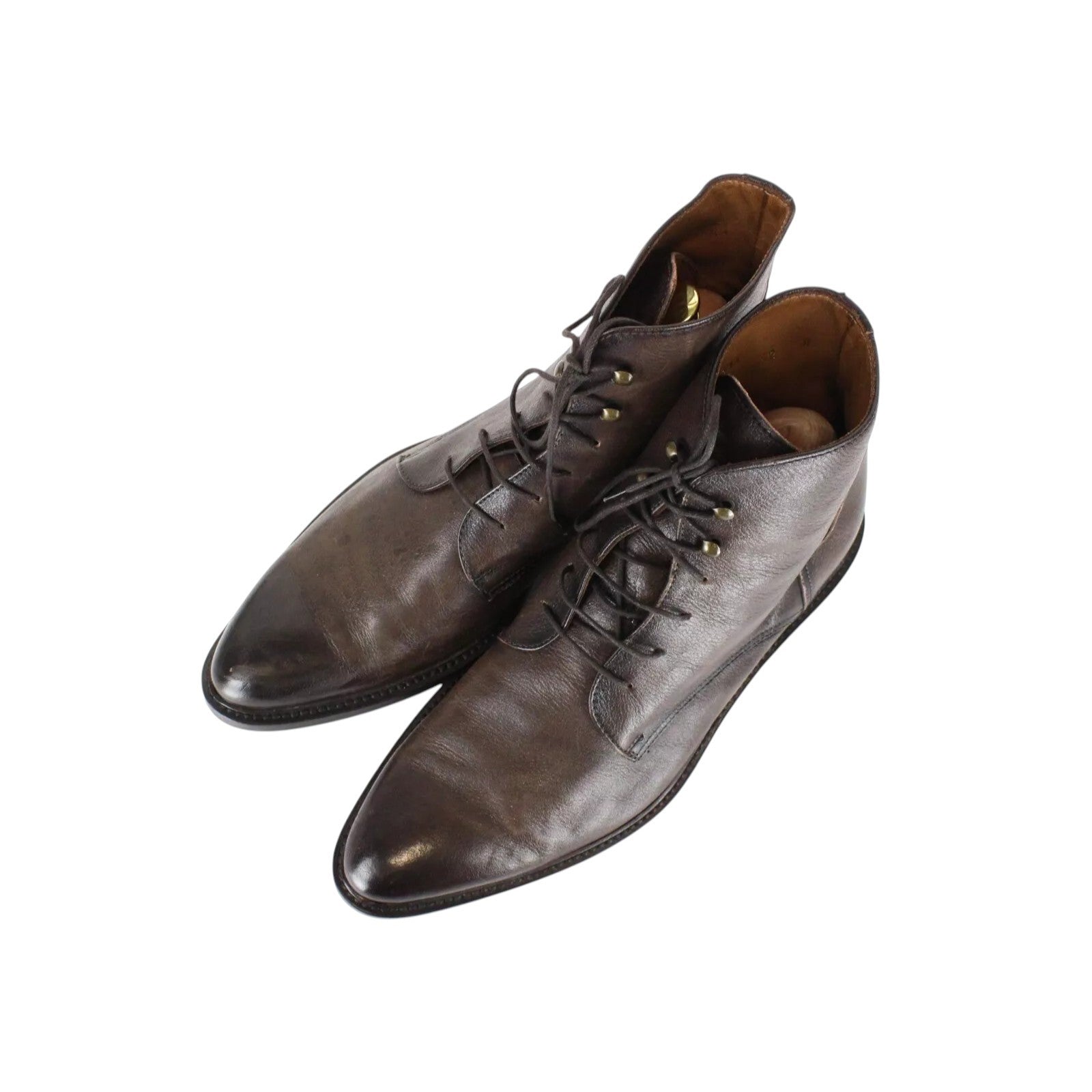 SUITSUPPLY Men Formal Shoes EU42 Brown Genuine Leather Laced High-Top UK8