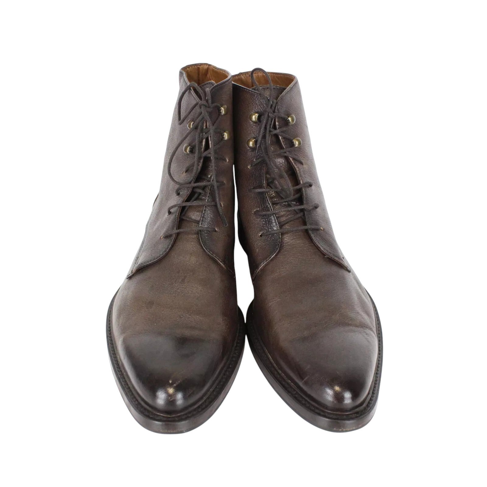 SUITSUPPLY Men Formal Shoes EU42 Brown Genuine Leather Laced High-Top UK8