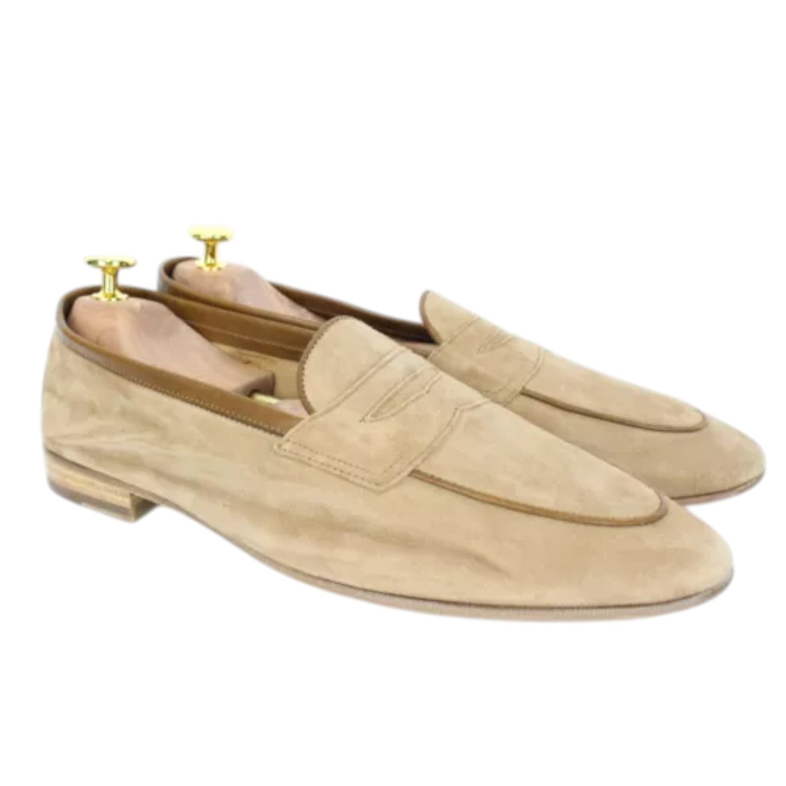 SUITSUPPLY Men Formal Shoes EU43 Light Brown Suede Slip On Loafers UK9