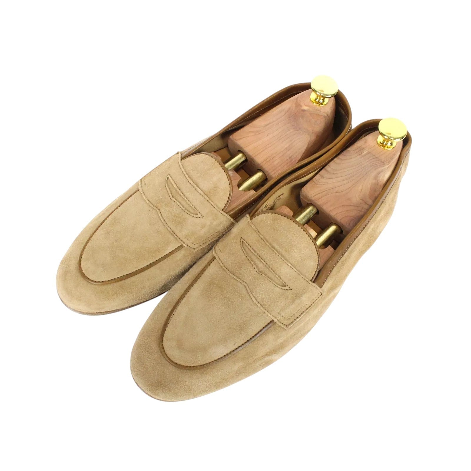 SUITSUPPLY Men Formal Shoes EU43 Light Brown Suede Slip On Loafers UK9