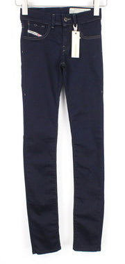 DIESEL Livier 0881B Women Jeans W23 Blue Stretch Super Slim Jegging Low Waist