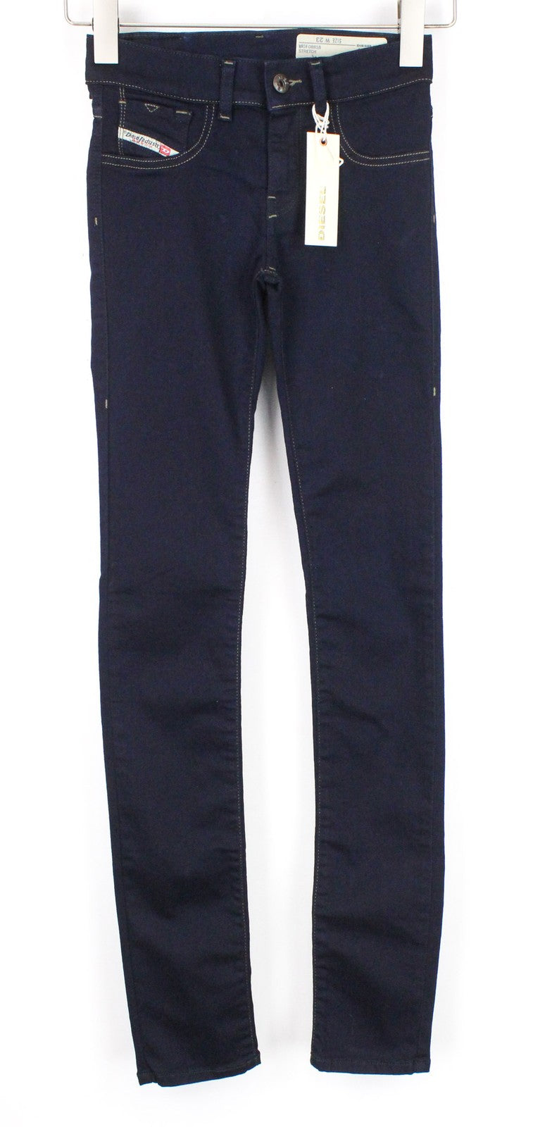 DIESEL Livier 0881B Women Jeans W23 Blue Stretch Super Slim Jegging Low Waist